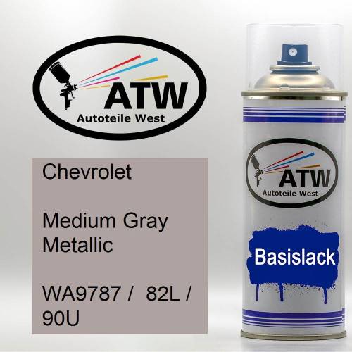 Chevrolet, Medium Gray Metallic, WA9787 /  82L / 90U: 400ml Sprühdose, von ATW Autoteile West.
